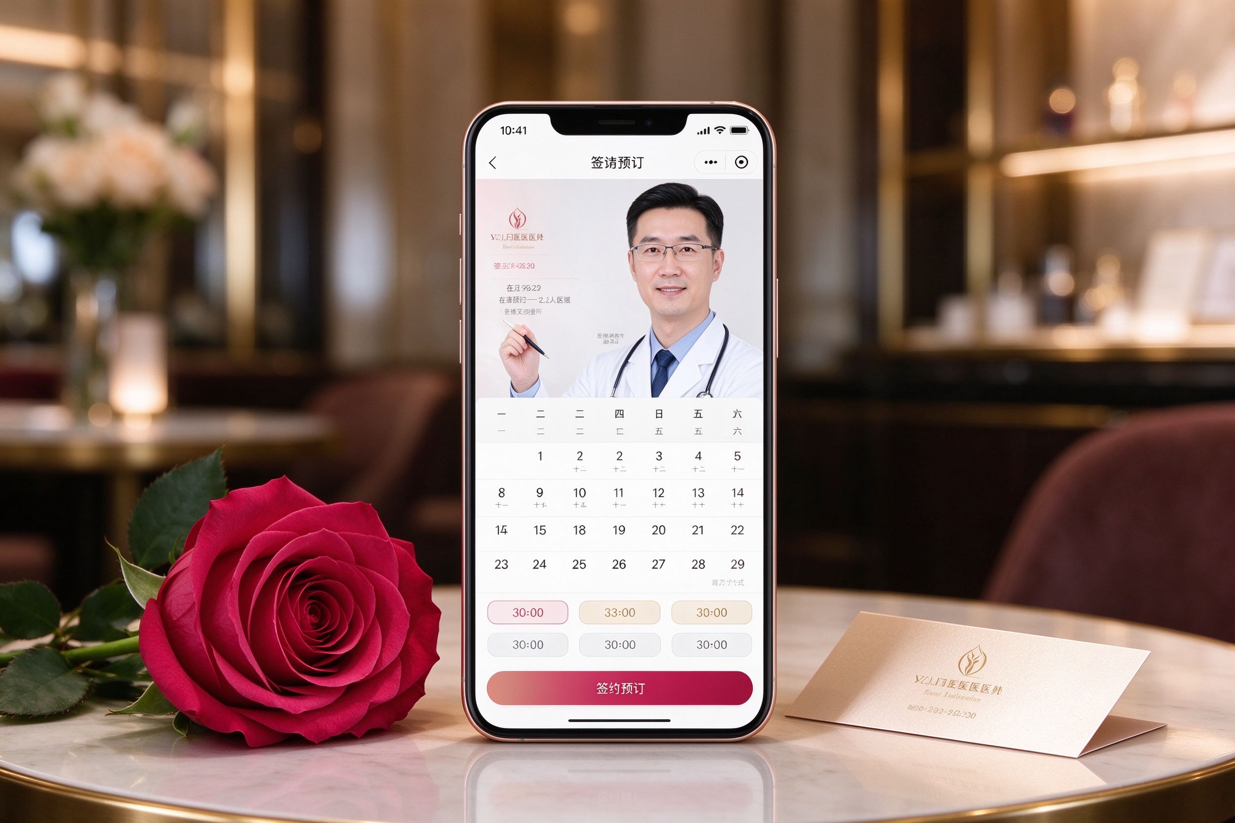 医美在线预约APP界面